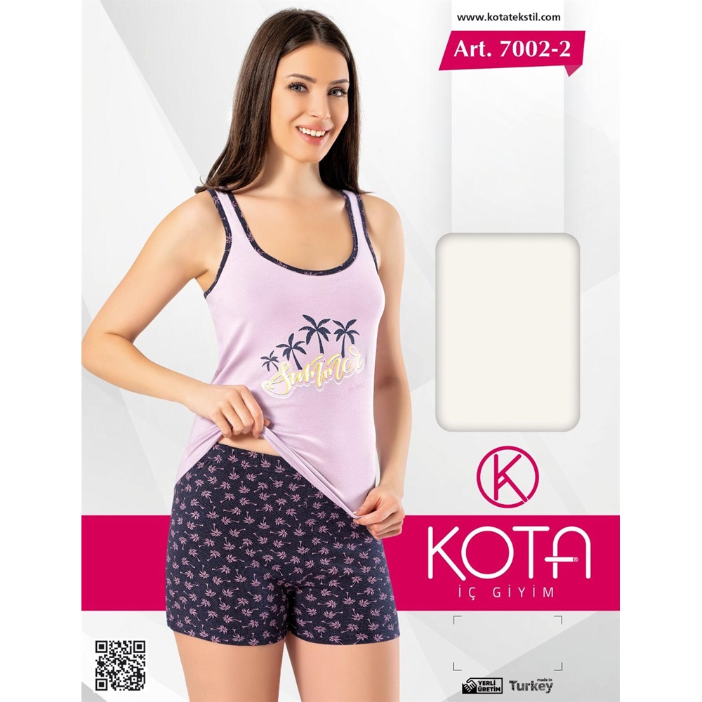 Kota 7002-2 Bayan Desenli Şortlu Takım