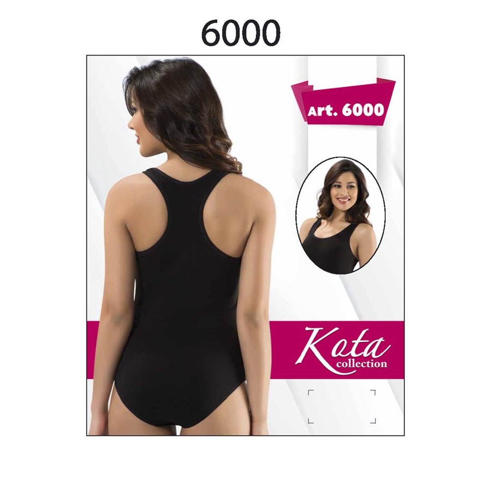Kota 6000 Bayan Rambo Çıtçıtlı Badi - Gri - XL