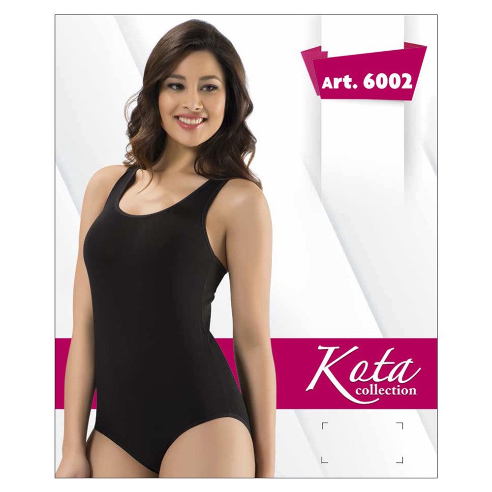 Kota 6002 Bayan Geniş Askı Çıtçıtlı Badi - Beyaz - XL