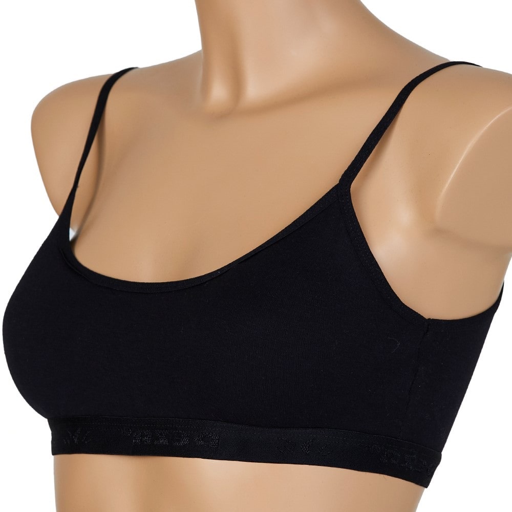 Deza Lüx 5018 Bayan Pedli İp Askılı Büstiyer - Deza Lüx İÇ GİYİM - Siyah