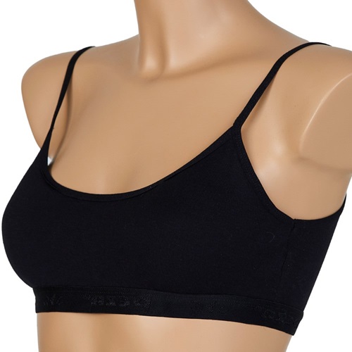 Deza Lüx 5018 Bayan Pedli İp Askılı Büstiyer - Deza Lüx İÇ GİYİM - Siyah