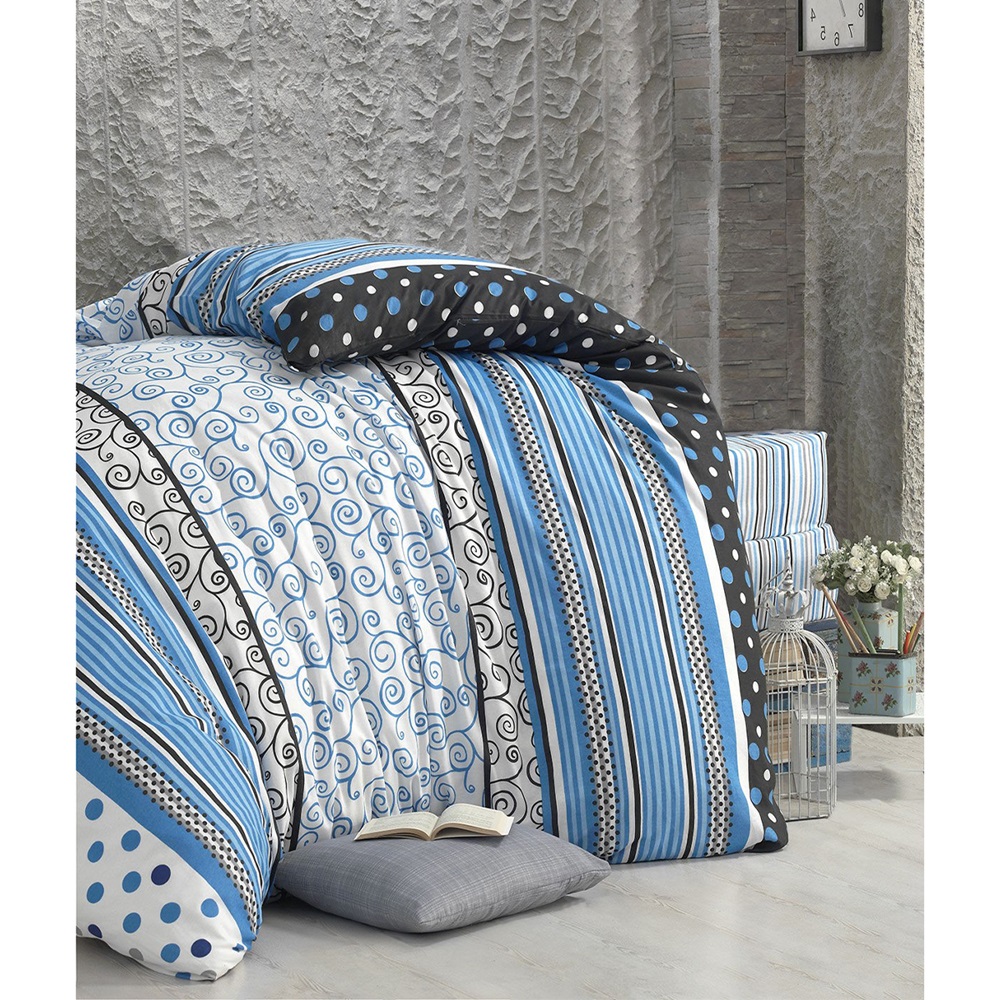 Ev Mer Tekstil Tek Kişilik Desenli Fermuarlı Nevresim 160X240