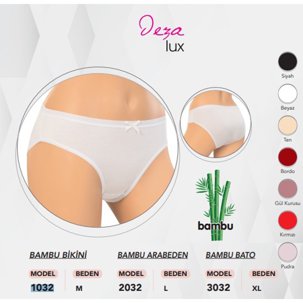 Deza Lux 1032 Bayan Bambu Düz Bikini Külot M