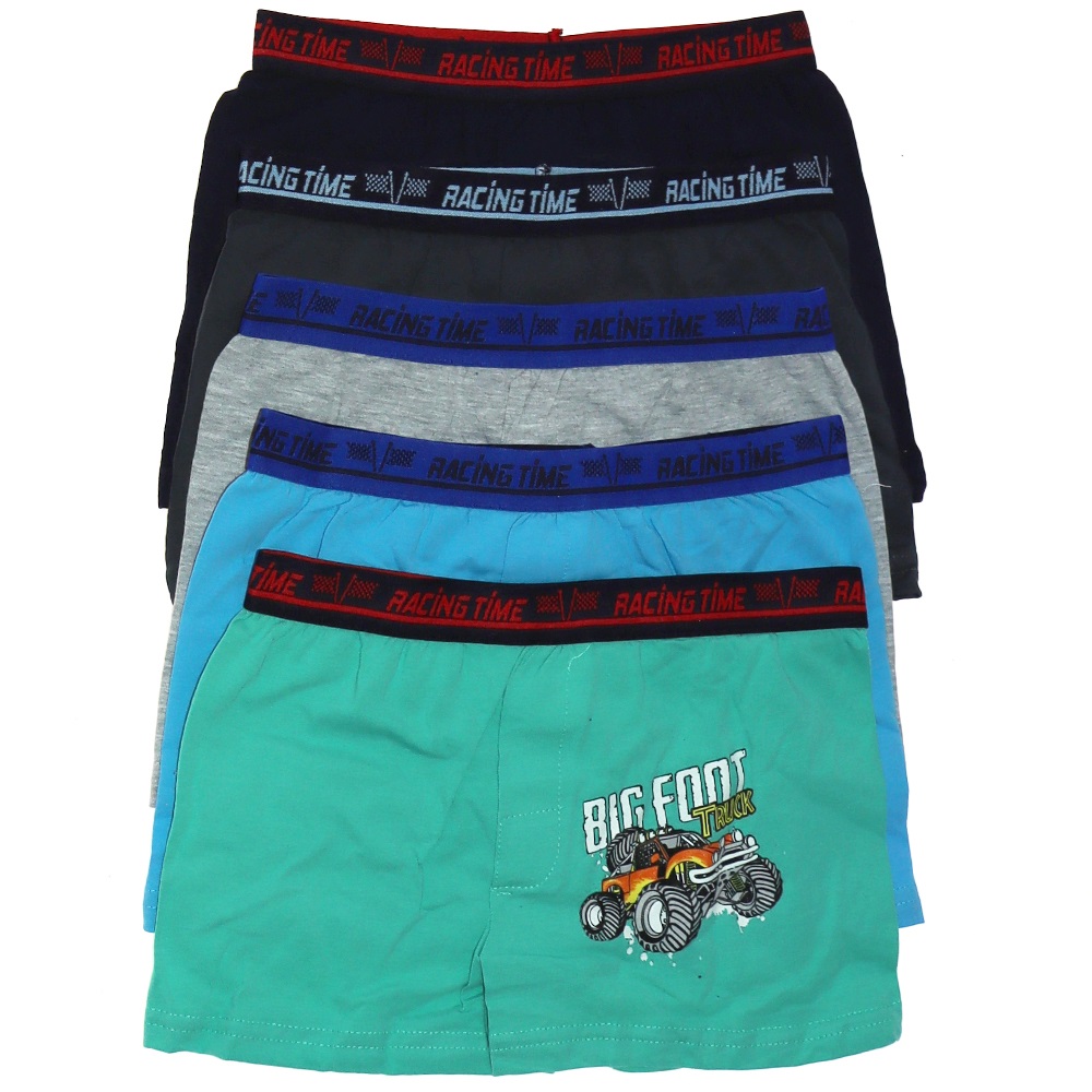 Koza 3020 Erkek Çocuk Penye Baskılı Boxer - Karışık Renk - 5-7 YAŞ