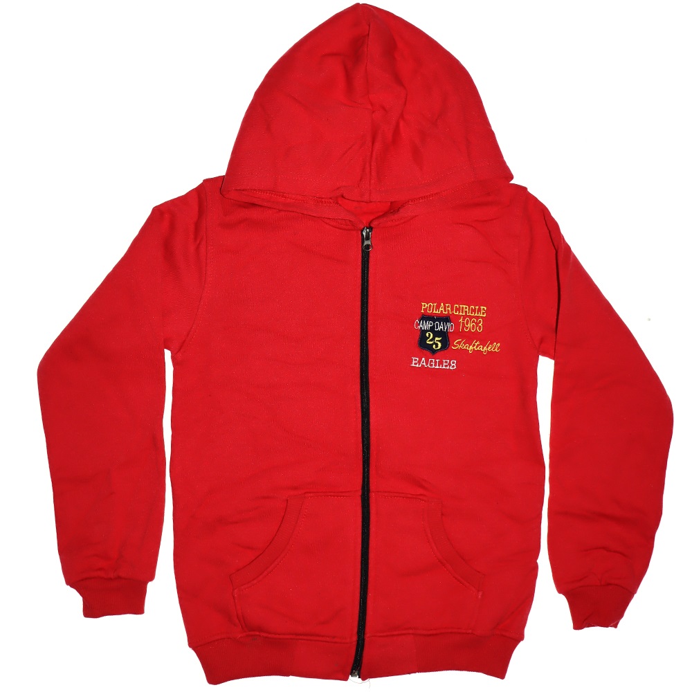 Camp David Nakışlı Üç İplik Kapşonlu Fermuarlı Erkek Çocuk Hırka 13,16 Yaş