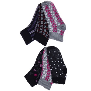 Özsa Bayan Likralı Desenli 3 lü Kuşaklı Patik Çorap