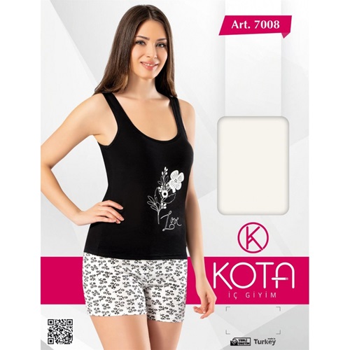 Kota 7008 Bayan Şortlu Baskılı Takım