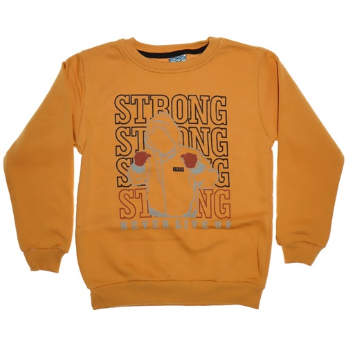 Twix 2248 Çocuk Strong Baskılı 3 İp Sıfır Yaka Sweatshirt 3-7 Yaş - Hardal