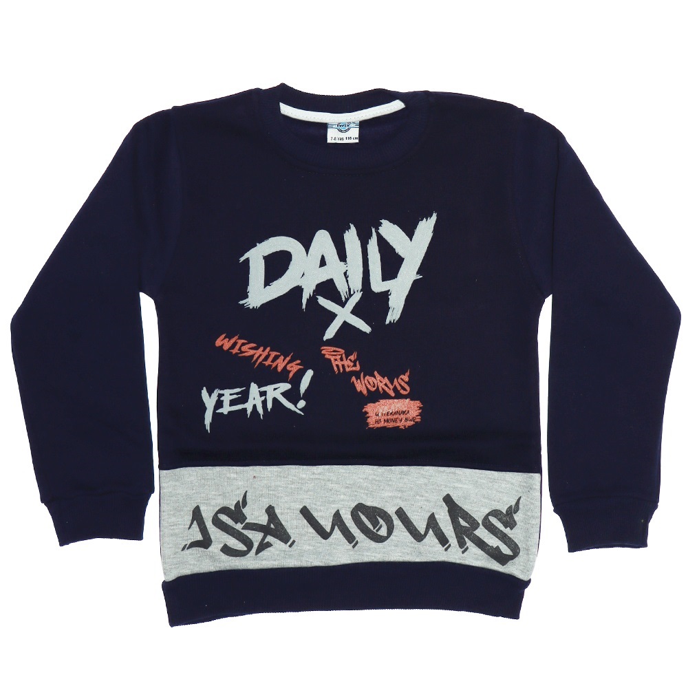 Twix 2245 Çocuk Daily X Baskılı 3 İp Sıfır Yaka Sweatshirt 3-7 Yaş