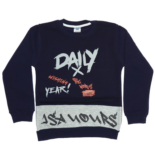 Twix 2245 Çocuk Daily X Baskılı 3 İp Sıfır Yaka Sweatshirt 3-7 Yaş