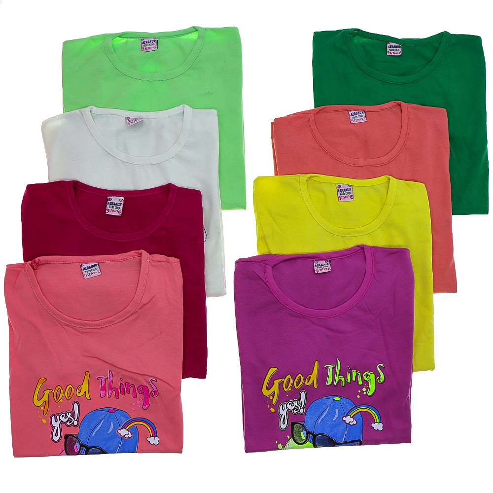 Azranur 4016 Kız Çocuk Good Things Yes Baskılı Tişört 1-6 Yaş