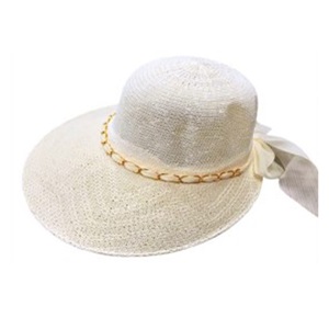 Hertex 10-1 Bayan Ön Geniş Model Nakışlı Kurdelalı Hasır Şapka